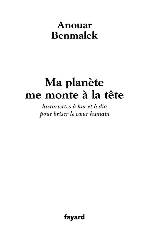 Cover image for book Ma planète me monte à la tête