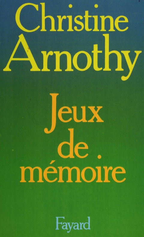 Cover image for book Jeux de mémoire