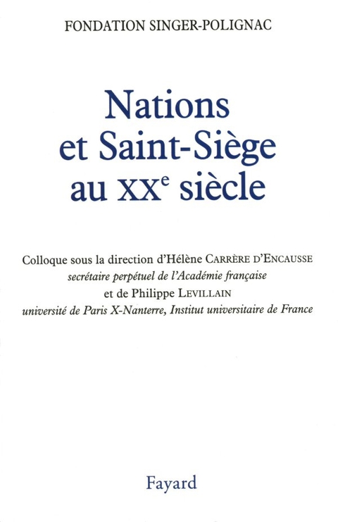 Cover image for book Nations et Saint-Siège au XXe siècle