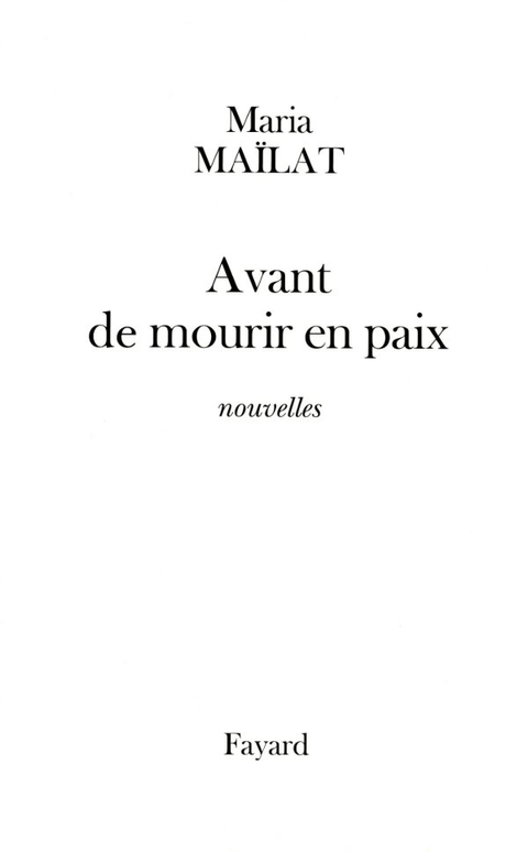 Cover image for book Avant de mourir en paix
