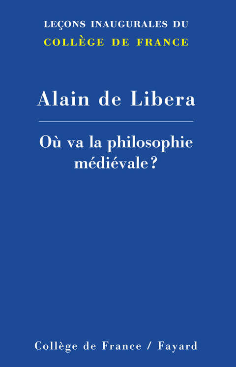 Cover image for book Où va la philosophie médiévale ?