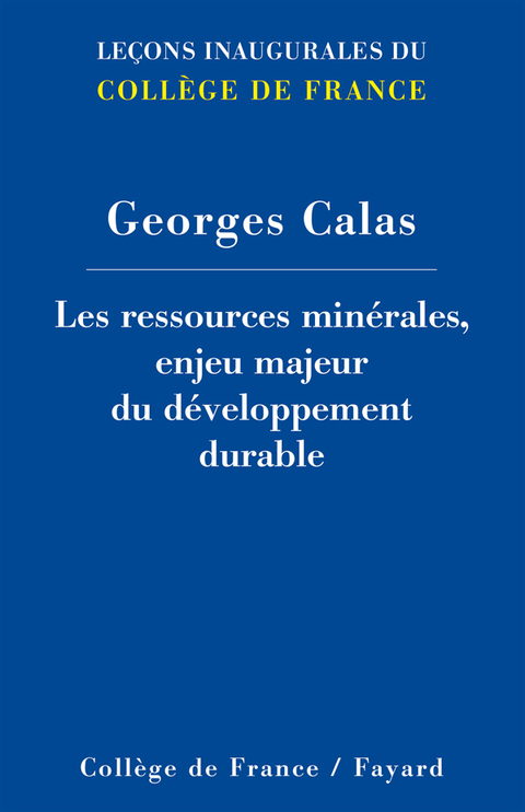 Cover image for book Les ressources minérales, enjeu majeur du développement durable