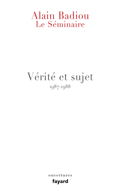 Cover image for book Le Séminaire - Vérité et sujet