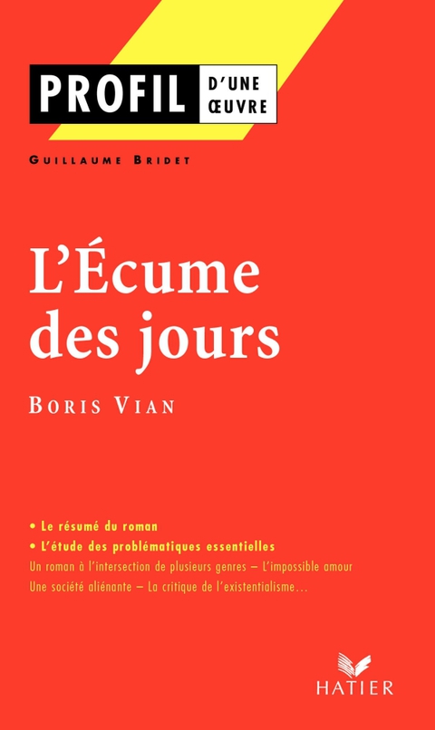 Cover image for book Profil - Vian (Boris) : L'écume des jours