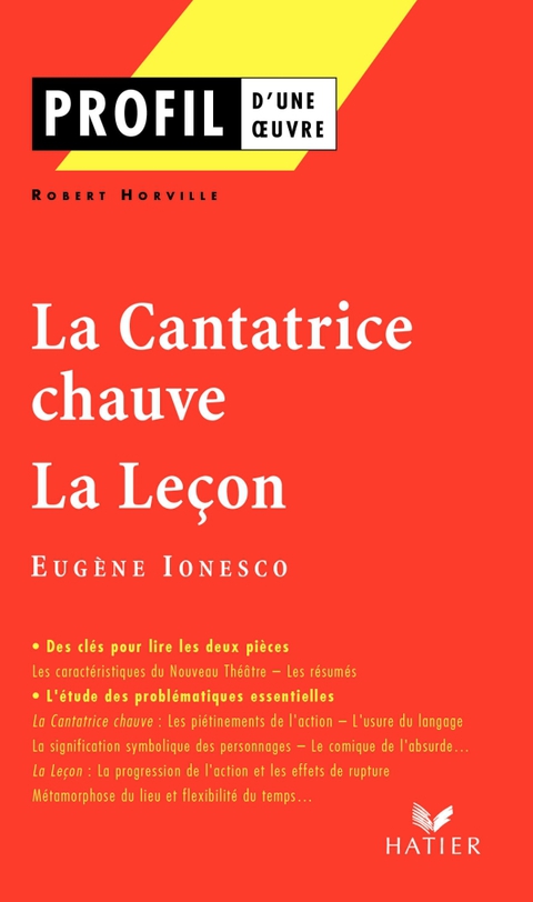 Cover image for book Profil - Ionesco (Eugène) : La Cantatrice chauve - La Leçon