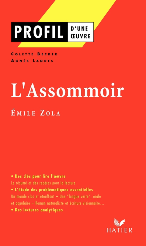 Cover image for book Profil - Zola (Emile) : L'Assommoir