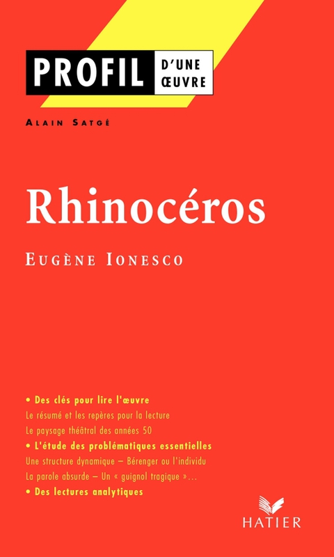 Cover image for book Profil - Ionesco (Eugène) : Rhinocéros