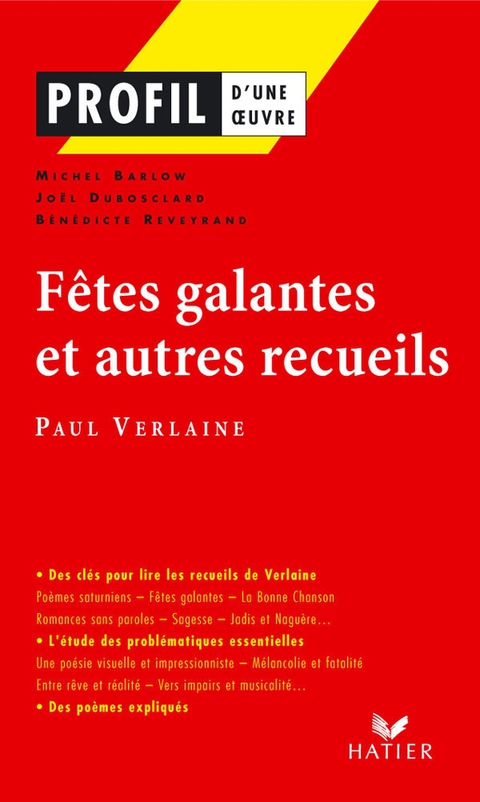 Cover image for book Profil - Verlaine (Paul) : Fêtes galantes et autres recueils