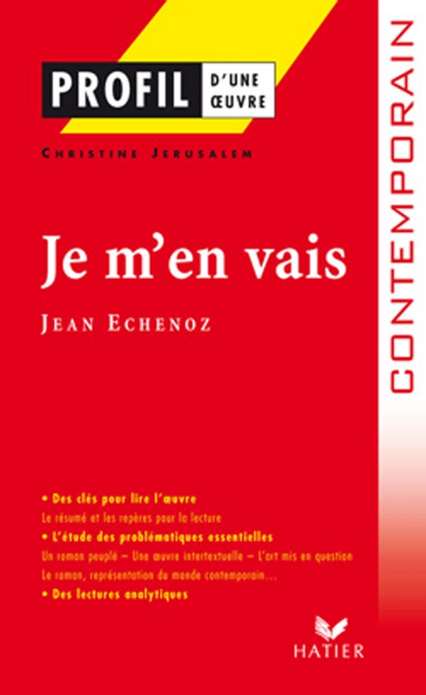 Cover image for book Profil - Echenoz (Jean) : Je m'en vais