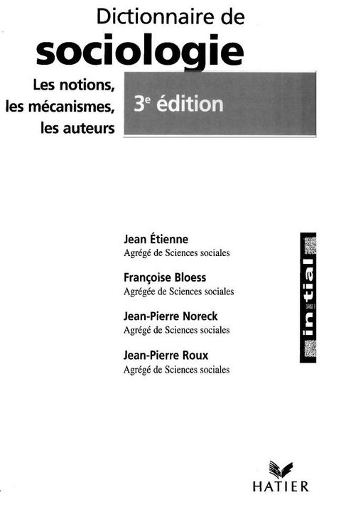 Cover image for book Initial - Dictionnaire de sociologie