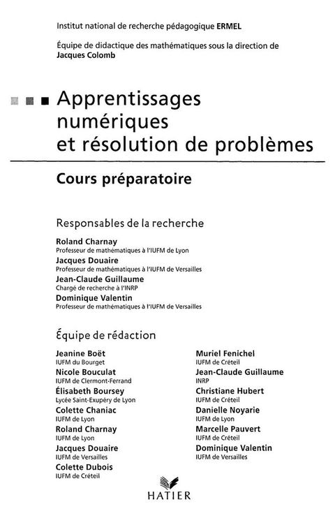 Cover image for book Ermel - Apprentissages numériques et résolution de problèmes CP Ed. 2005