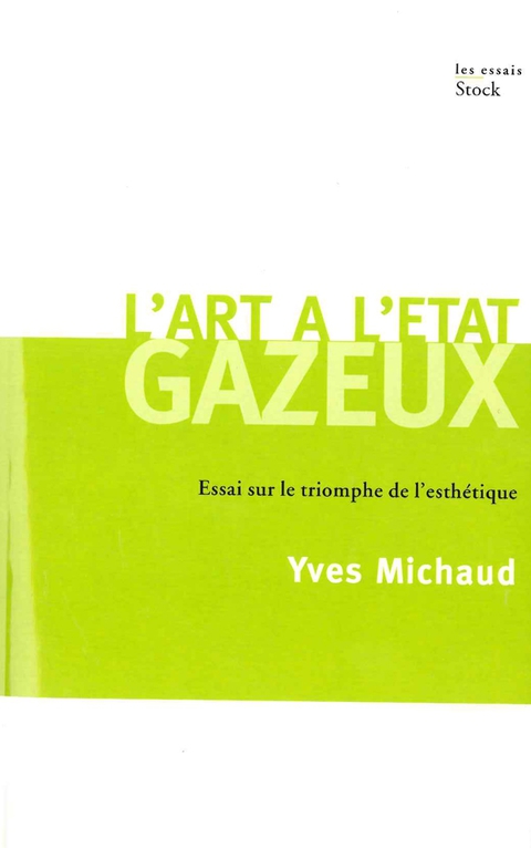 Cover image for book L'art à l'état gazeux