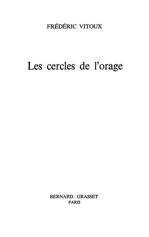 Cover image for book Les cercles de l'orage