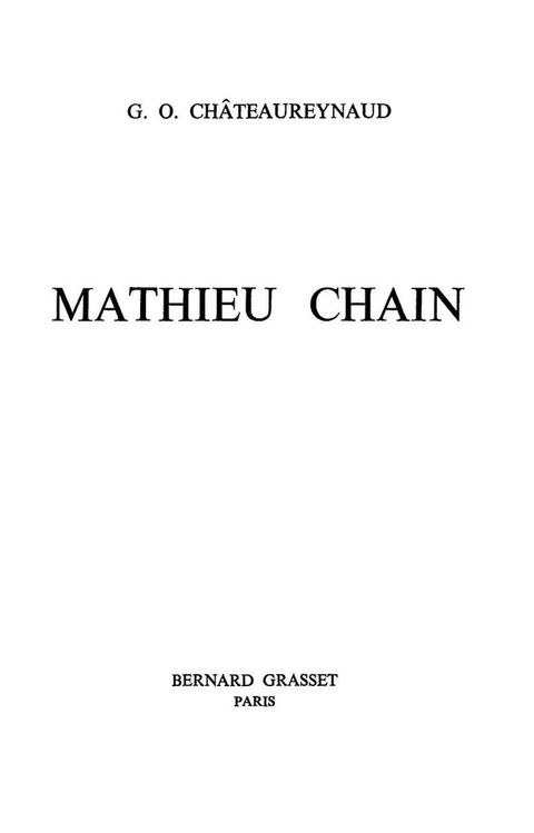Cover image for book Mathieu Chain