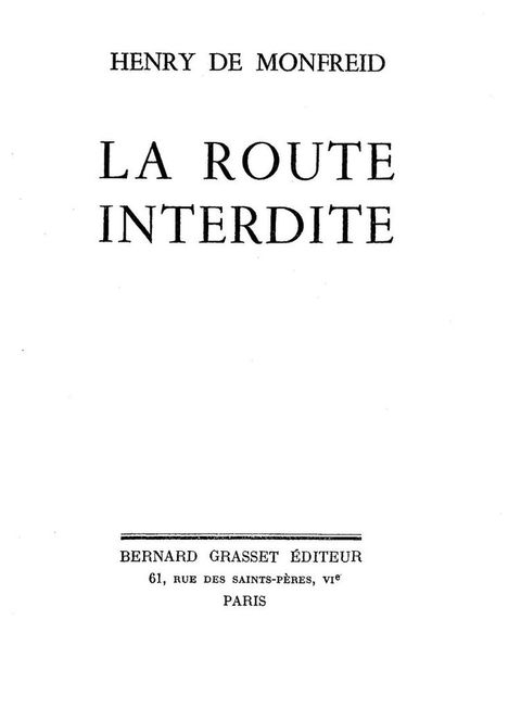 Cover image for book La route interdite
