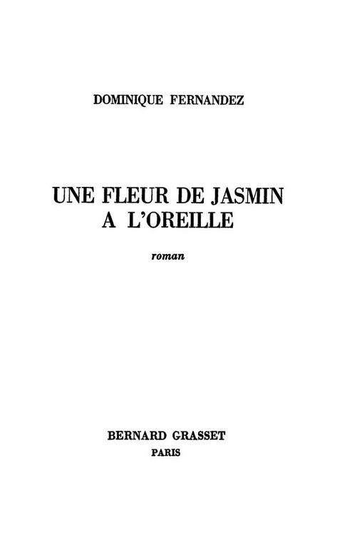 Cover image for book Une fleur de jasmin à l'oreille
