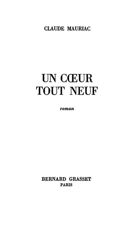 Cover image for book Un coeur tout neuf