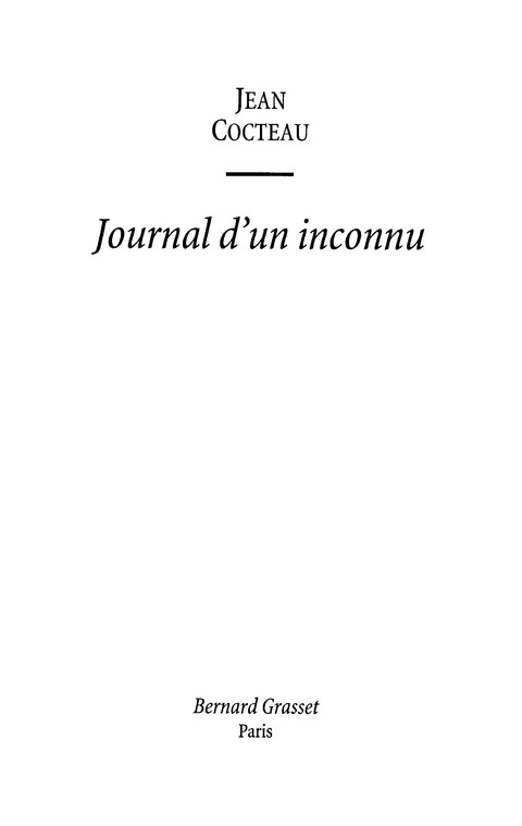 Cover image for book Journal d'un inconnu