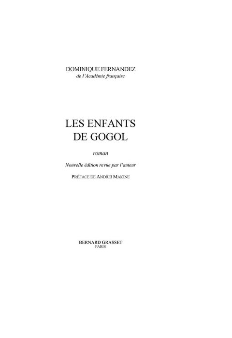 Cover image for book Les enfants de Gogol (NED)