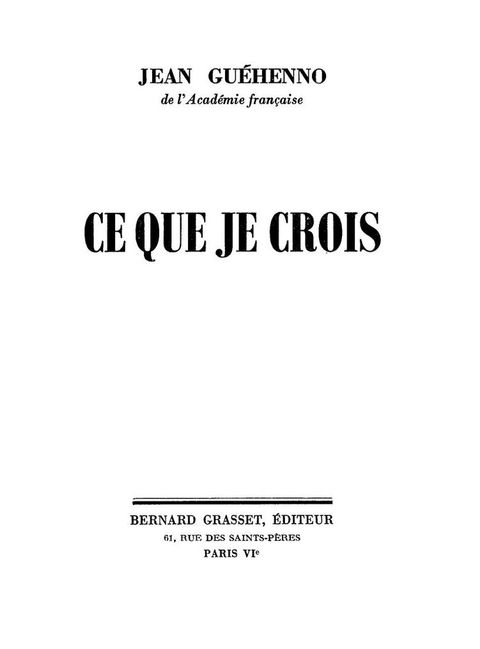 Cover image for book Ce que je crois