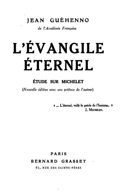 Cover image for book L'évangile éternel