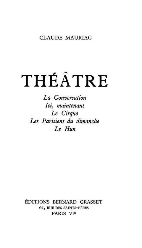 Cover image for book Théâtre