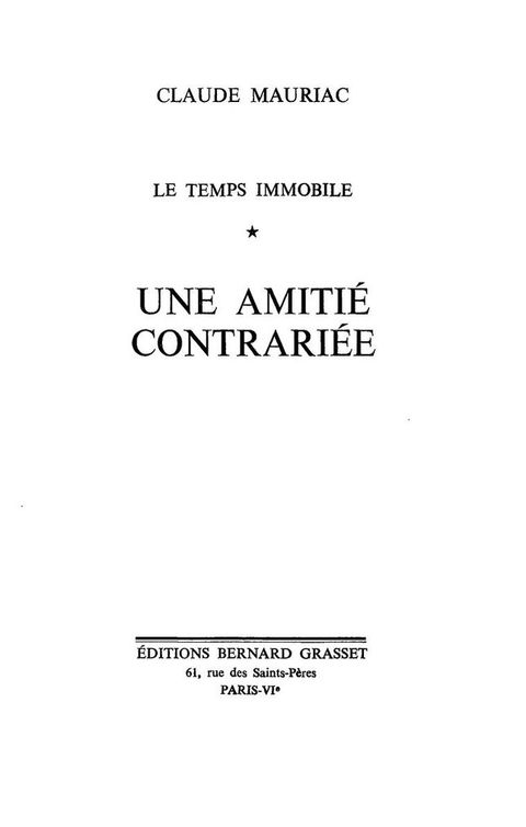 Cover image for book Une amitié contrariée