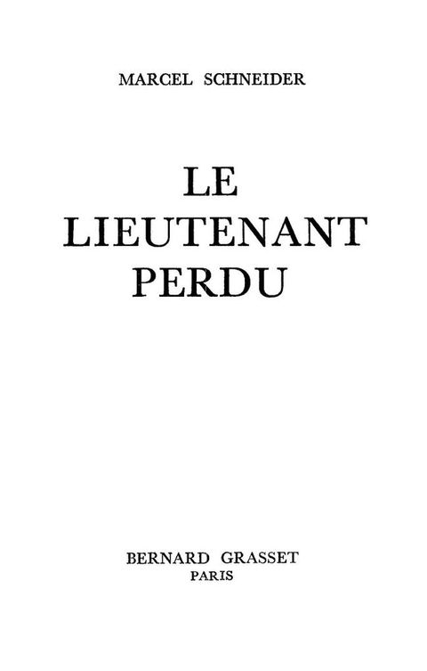 Cover image for book Le lieutenant perdu