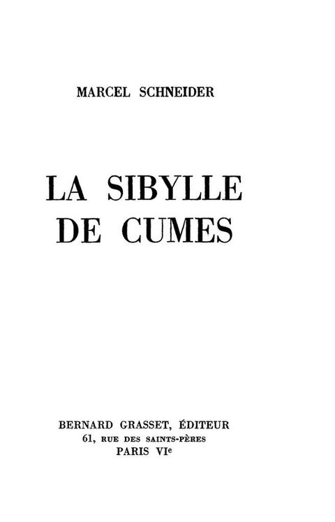 Cover image for book La sibylle de Cumes