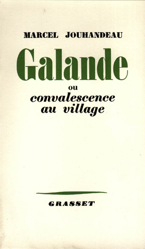 Cover image for book Galande ou convalescence au village
