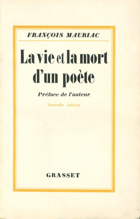 Cover image for book La vie et la mort d'un poète
