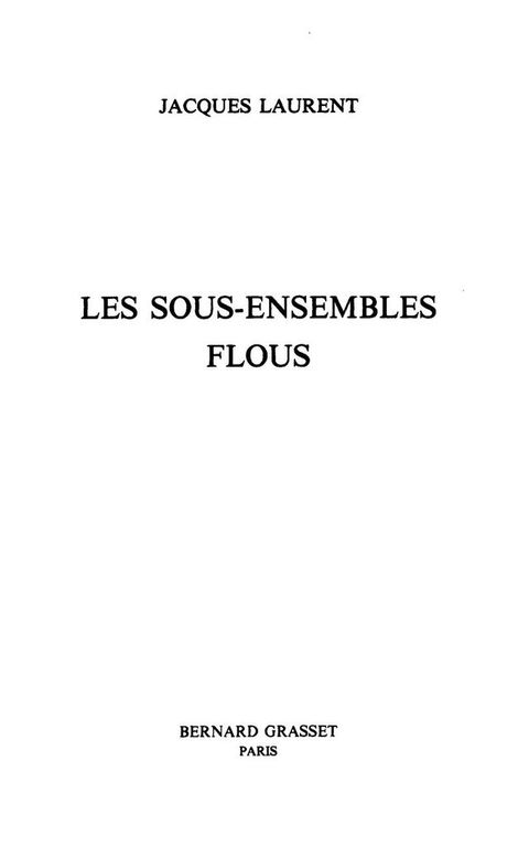 Cover image for book Les sous-ensembles flous