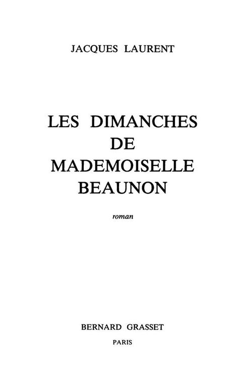 Cover image for book Les dimanches de Mademoiselle Beaunon