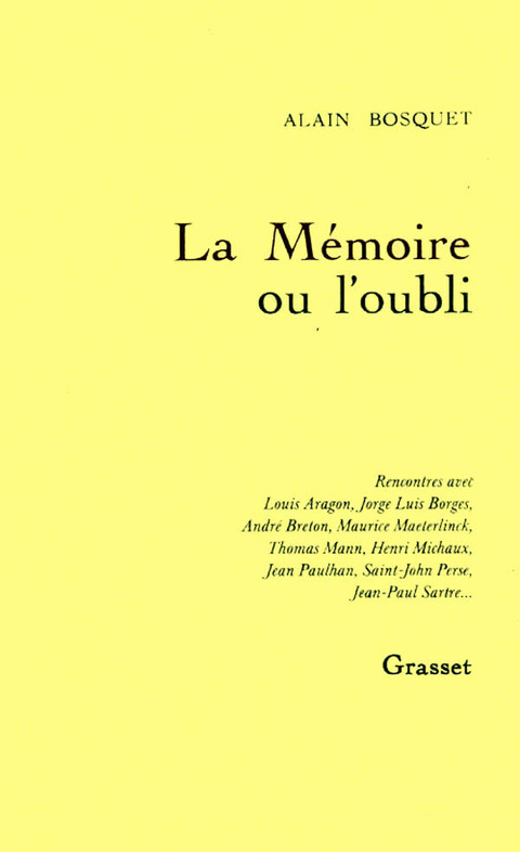 Cover image for book La mémoire ou l'oubli