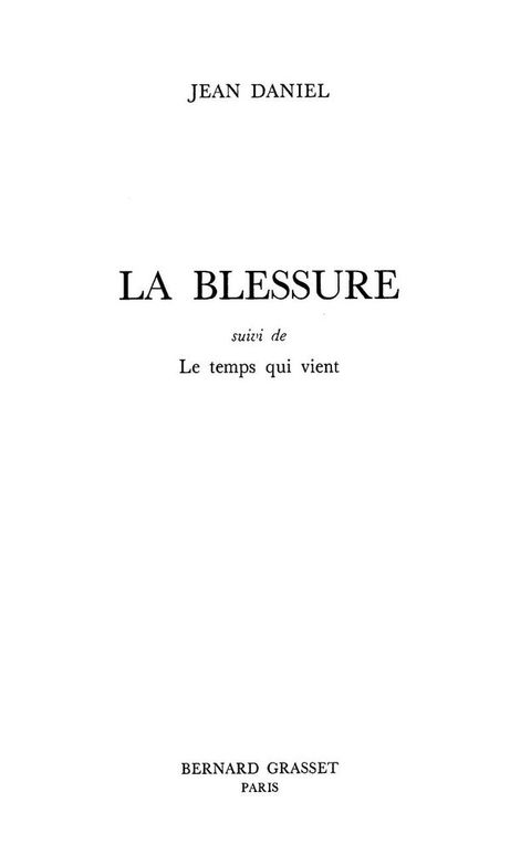 Cover image for book La blessure