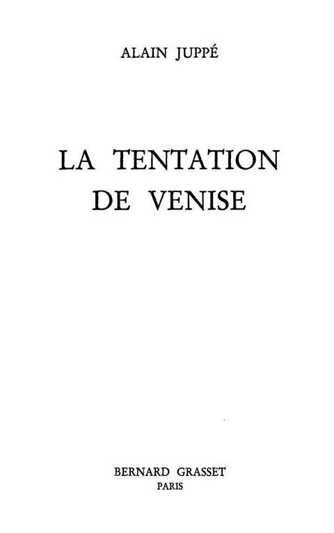 Cover image for book La tentation de Venise