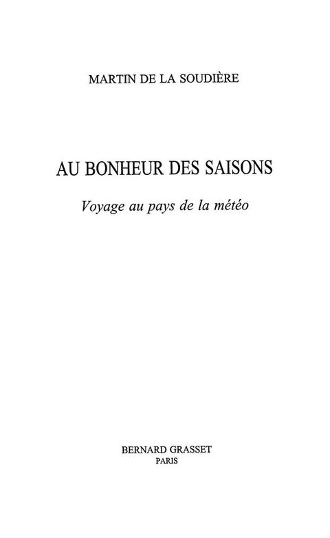 Cover image for book Au bonheur des saisons