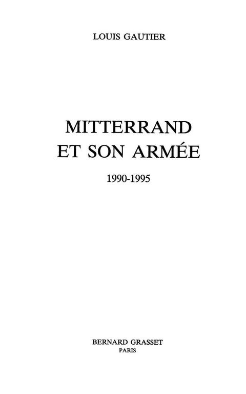 Cover image for book Mitterrand et son armée 1990-1995