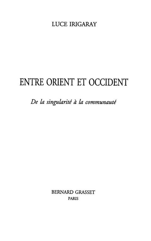 Cover image for book Entre orient et occident