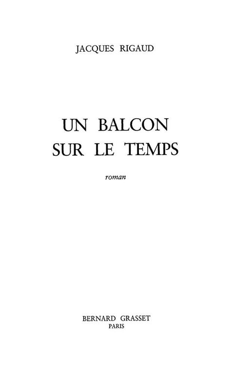 Cover image for book Un balcon sur le temps