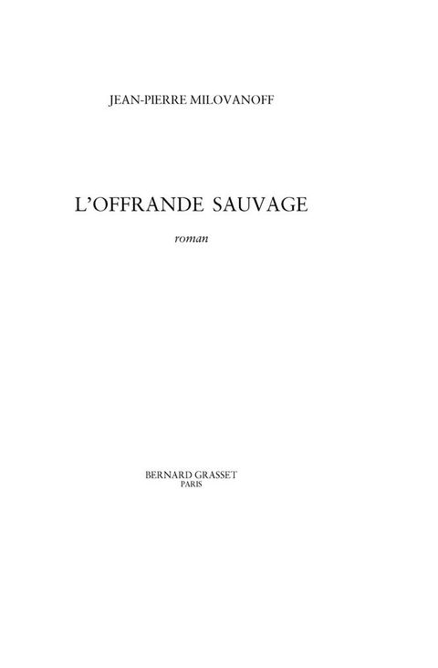Cover image for book L'offrande sauvage