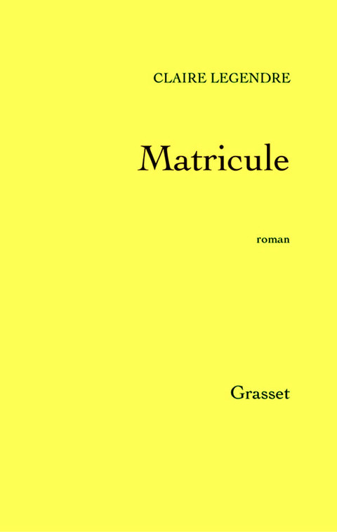 Cover image for book Matricule