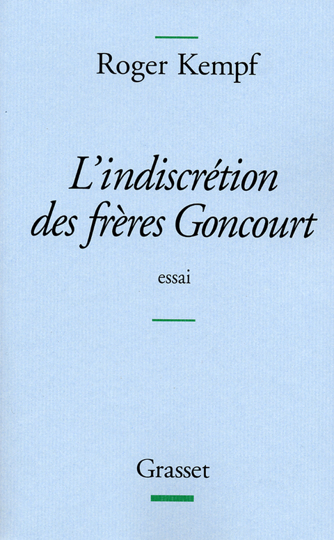 Cover image for book L'indiscrétion des frères Goncourt