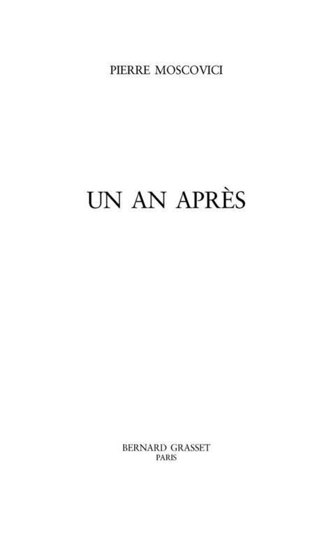 Cover image for book Un an après