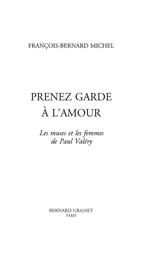 Cover image for book Prenez garde à l'amour