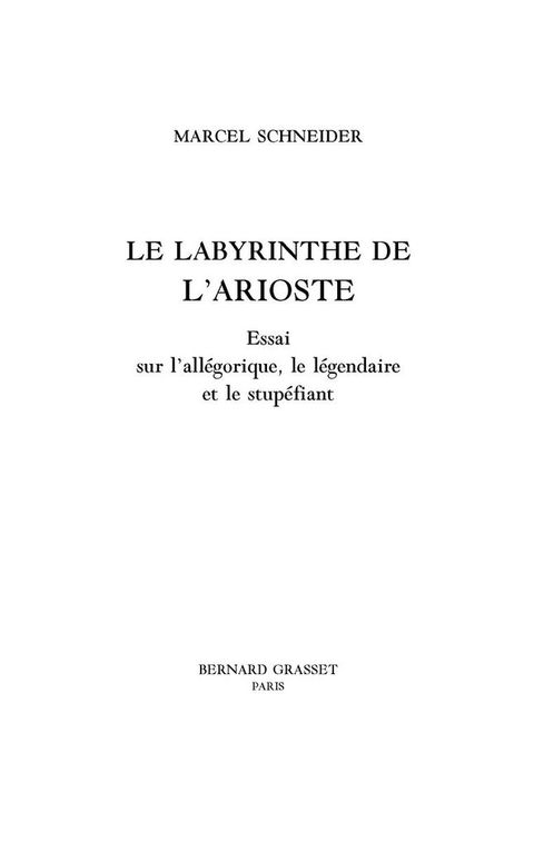 Cover image for book Le labyrinthe de l'arioste