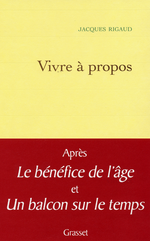 Cover image for book Vivre à propos