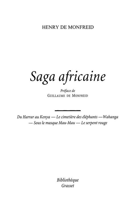 Cover image for book Saga africaine