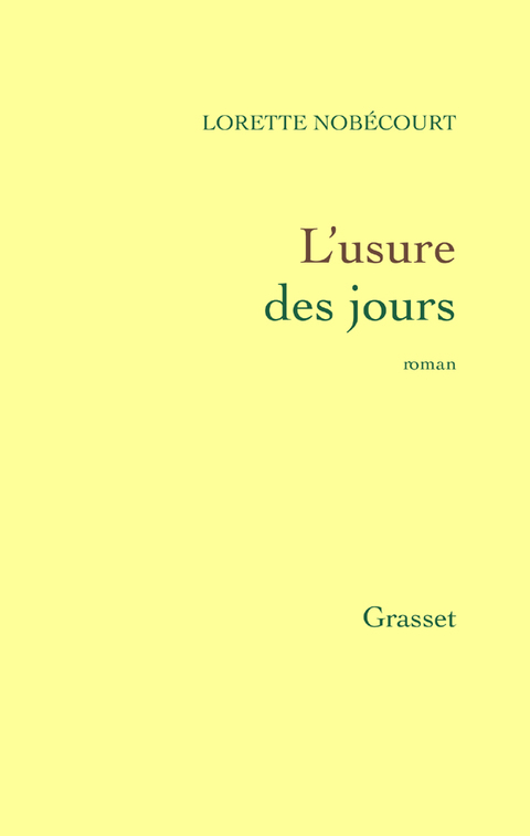 Cover image for book L'usure des jours