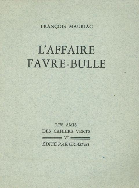 Cover image for book L'affaire Favre-Bulle